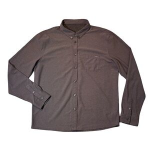 Vuori mens XL purple ace performance knit button up oxford shirt EUC